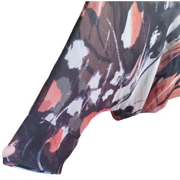 Liverpool Women 3/4 Puff Sleeve Round Neck Elastic Waist Tie Open Back Small - Picture 5 of 7